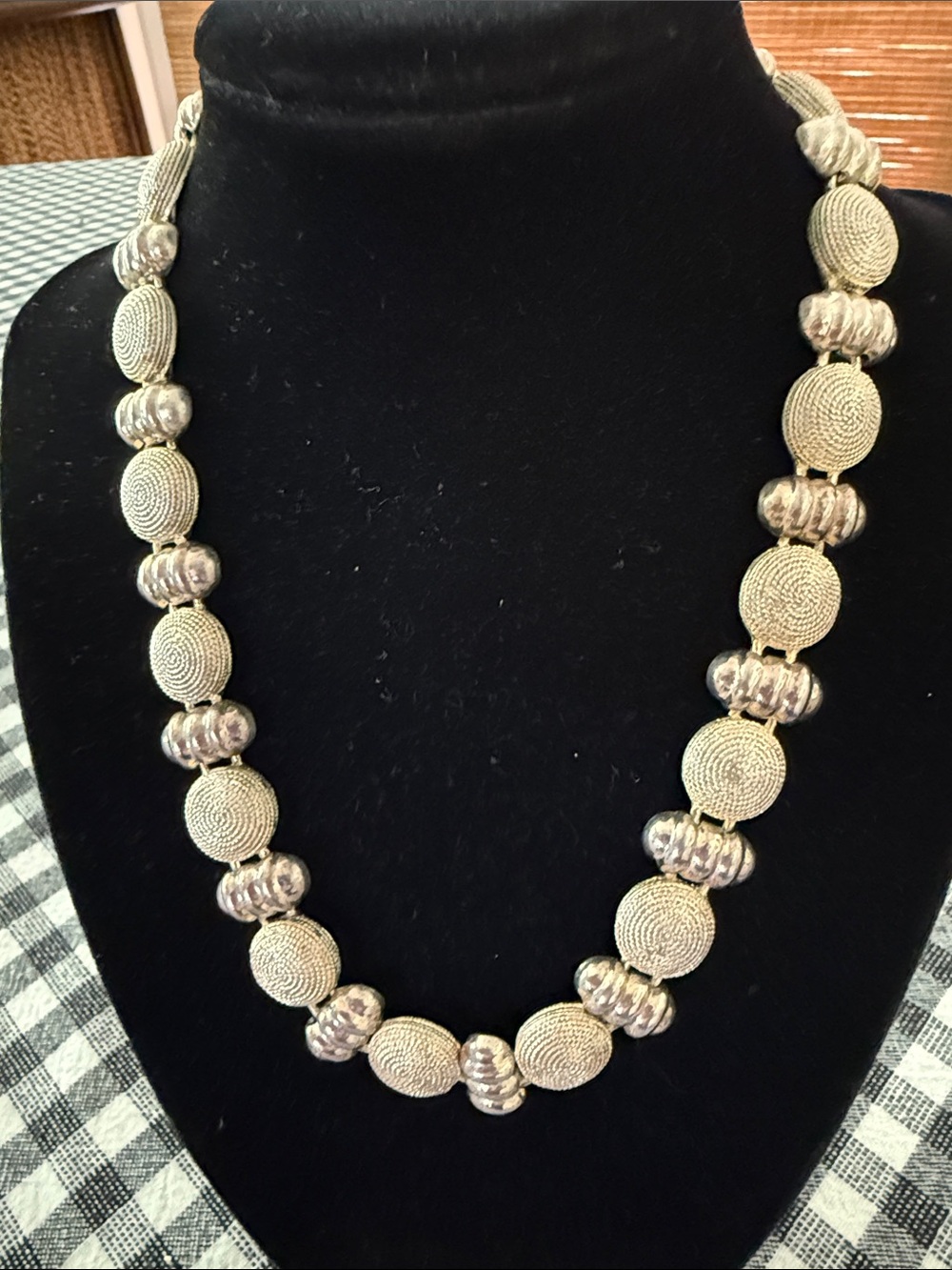 Gold-Tone Beaded Statement Necklace - Elegant Women's Jewelry